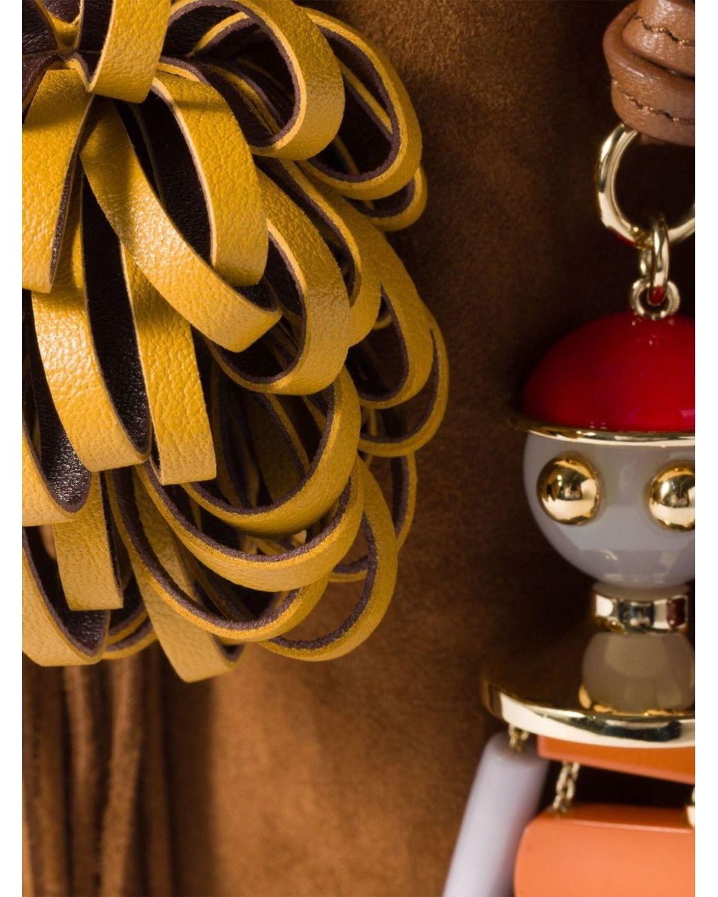 Miu Miu Brown Suede Shoulder Bag With Tricks