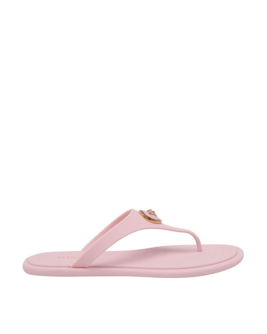 Versace Pink Alia Rubber Flat Thong Sandals