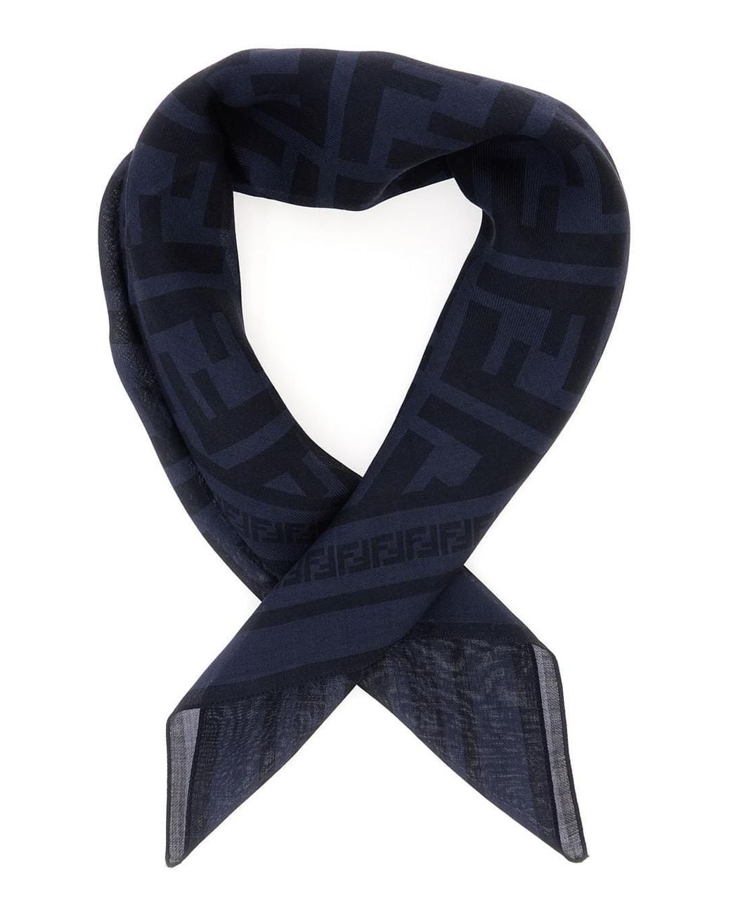 Fendi Blue 70X70 Seta Cotone Ff for men