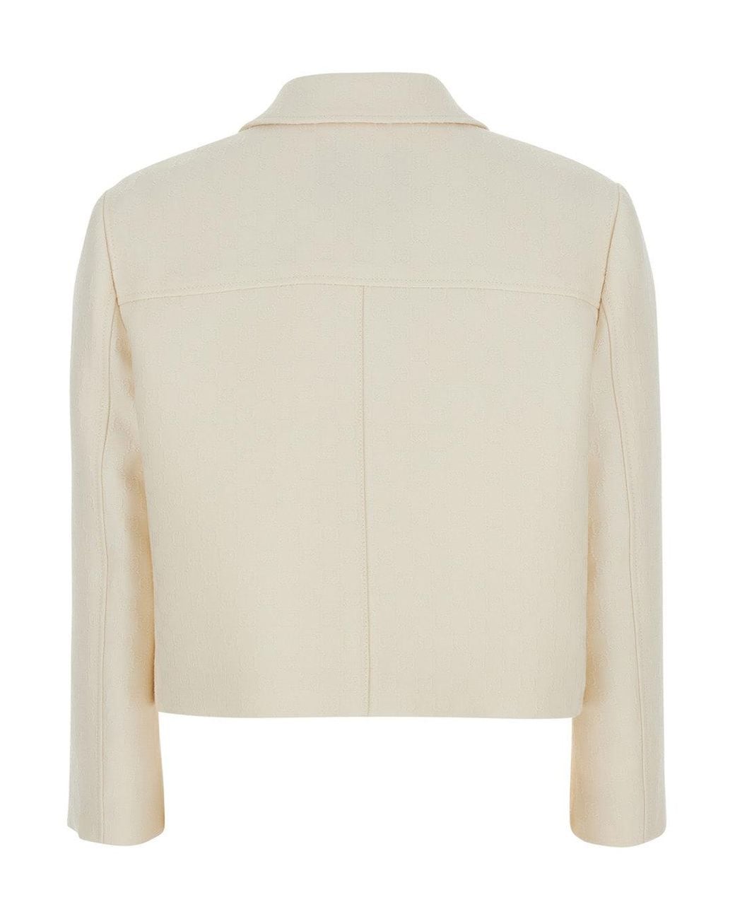 Gucci White Jacket With Notched Revers
