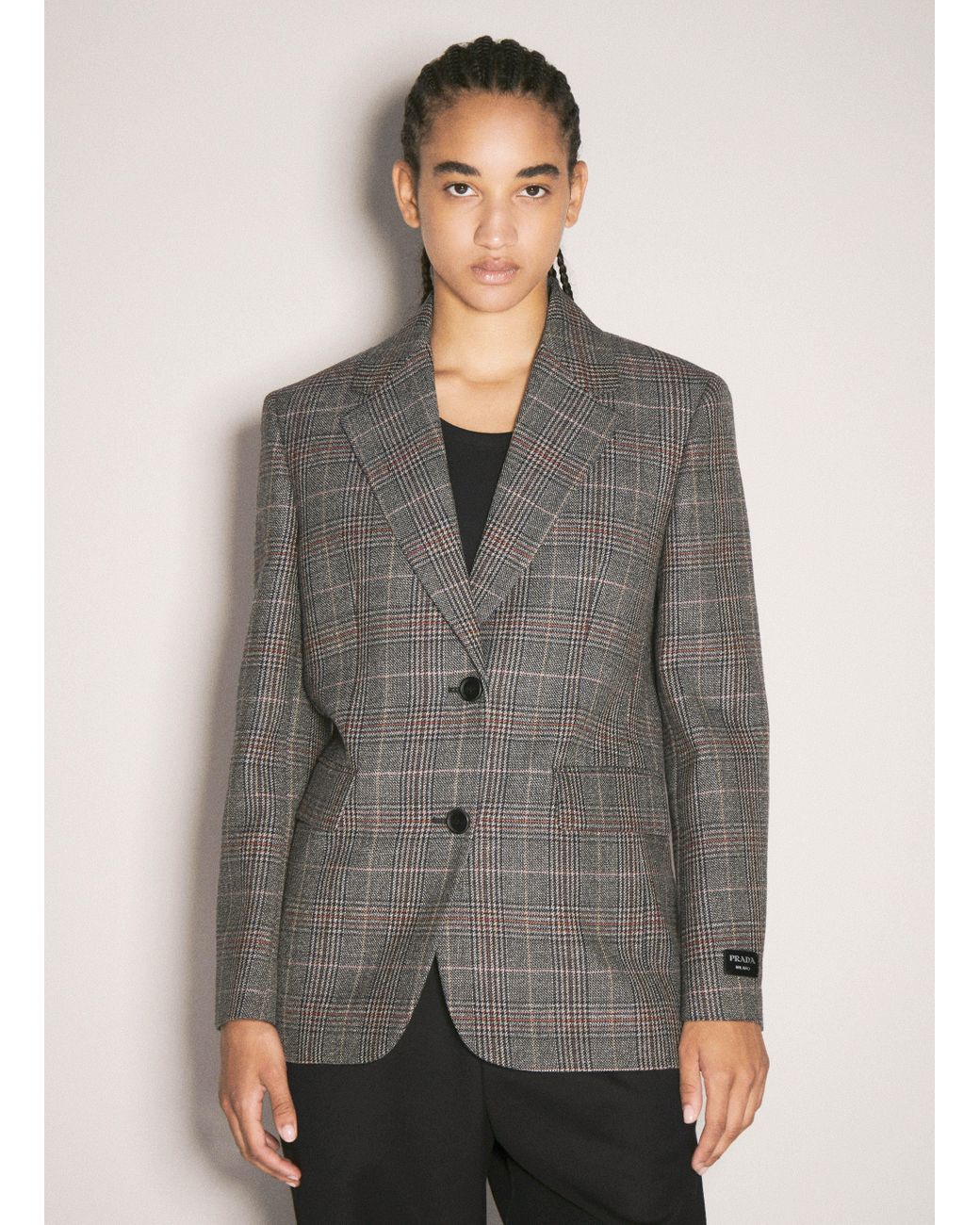 ジャケット PRADA SINGLE-BREASTED PRINCE OF WALES WOOL JACKET 20522299_50482972_600.jpg