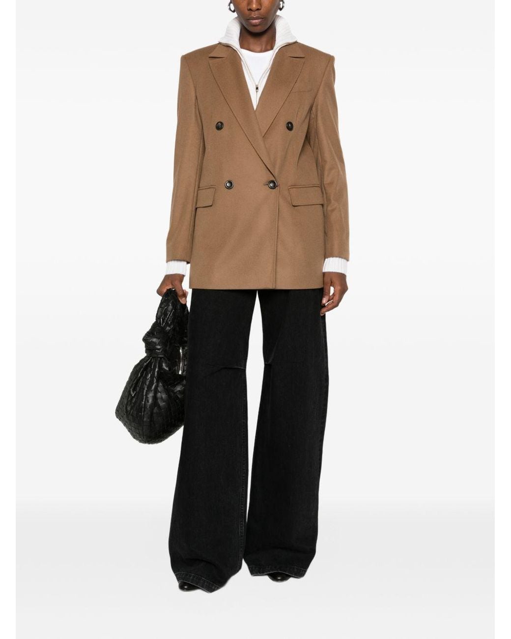 Max Mara Brown Wool Double-Breasted Jacket By