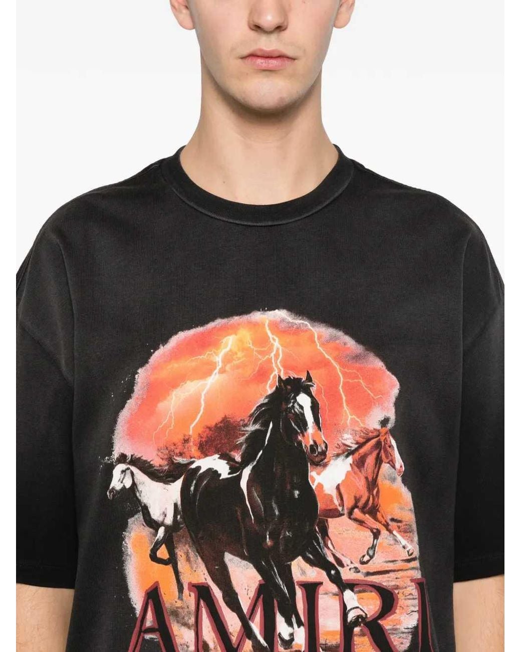 Amiri Black Graphic Logo T-Shirt for men