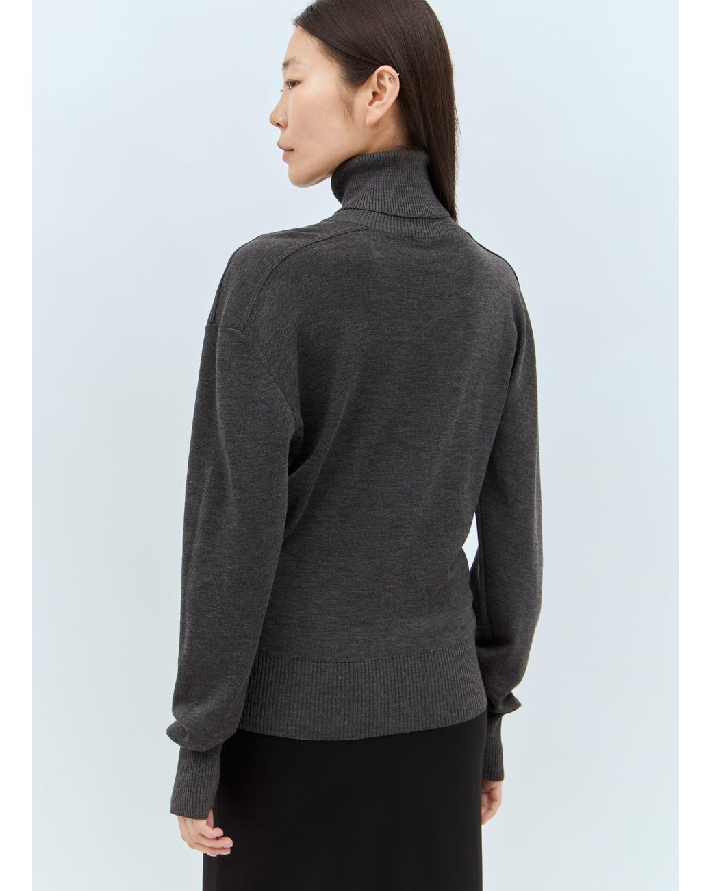 Burberry Gray Wool High Neck Sweater