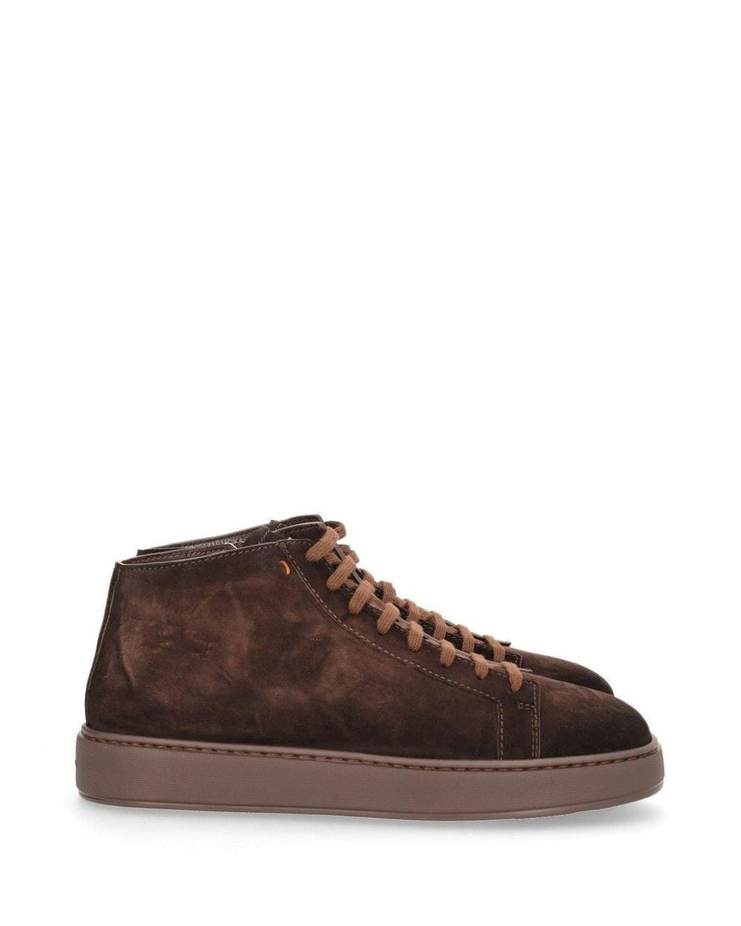 Santoni Brown Sneaker Boot With Side Zip for men