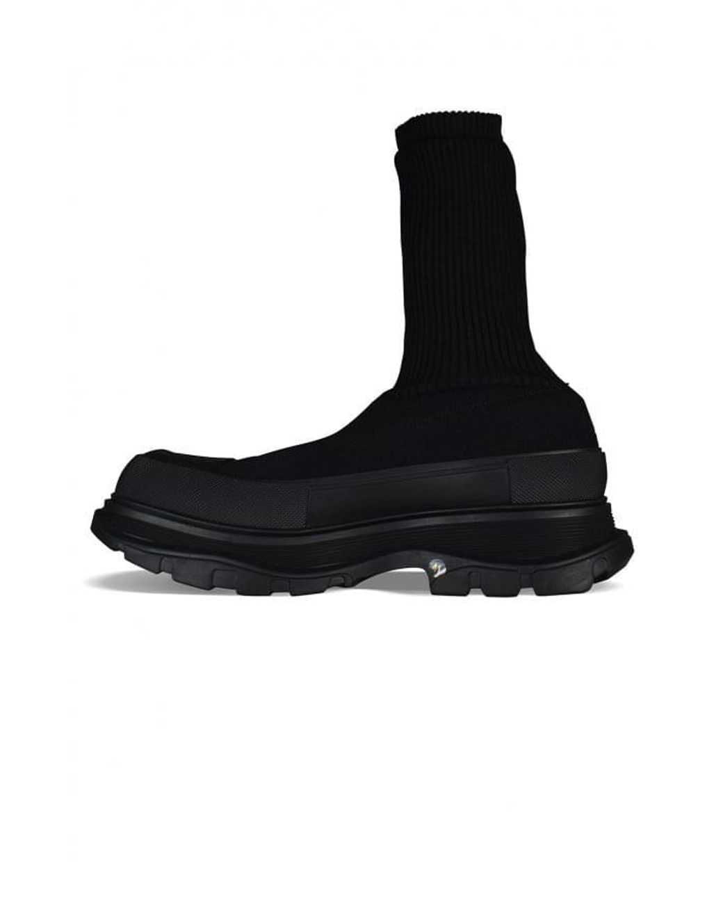 McQueen Black Tread Slick Boots for men