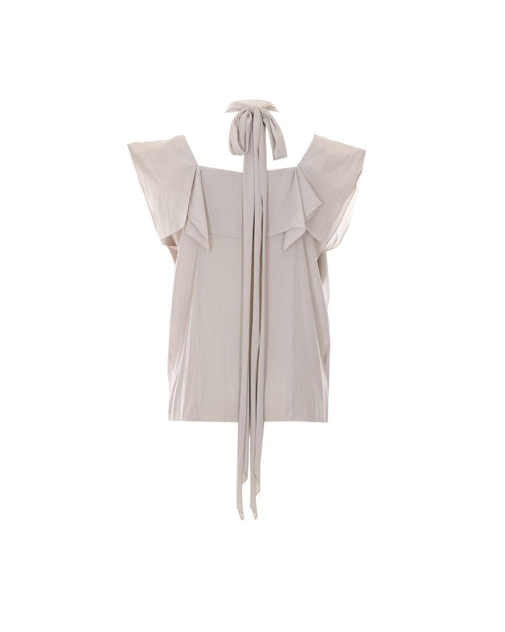 Lanvin Gray Frilled Top