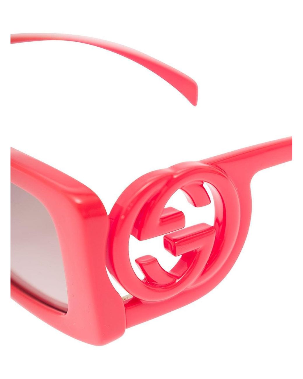 Gucci Pink 'Gg1325S' Rectangular Sunglasses With Interlocking Gg Cut-Out