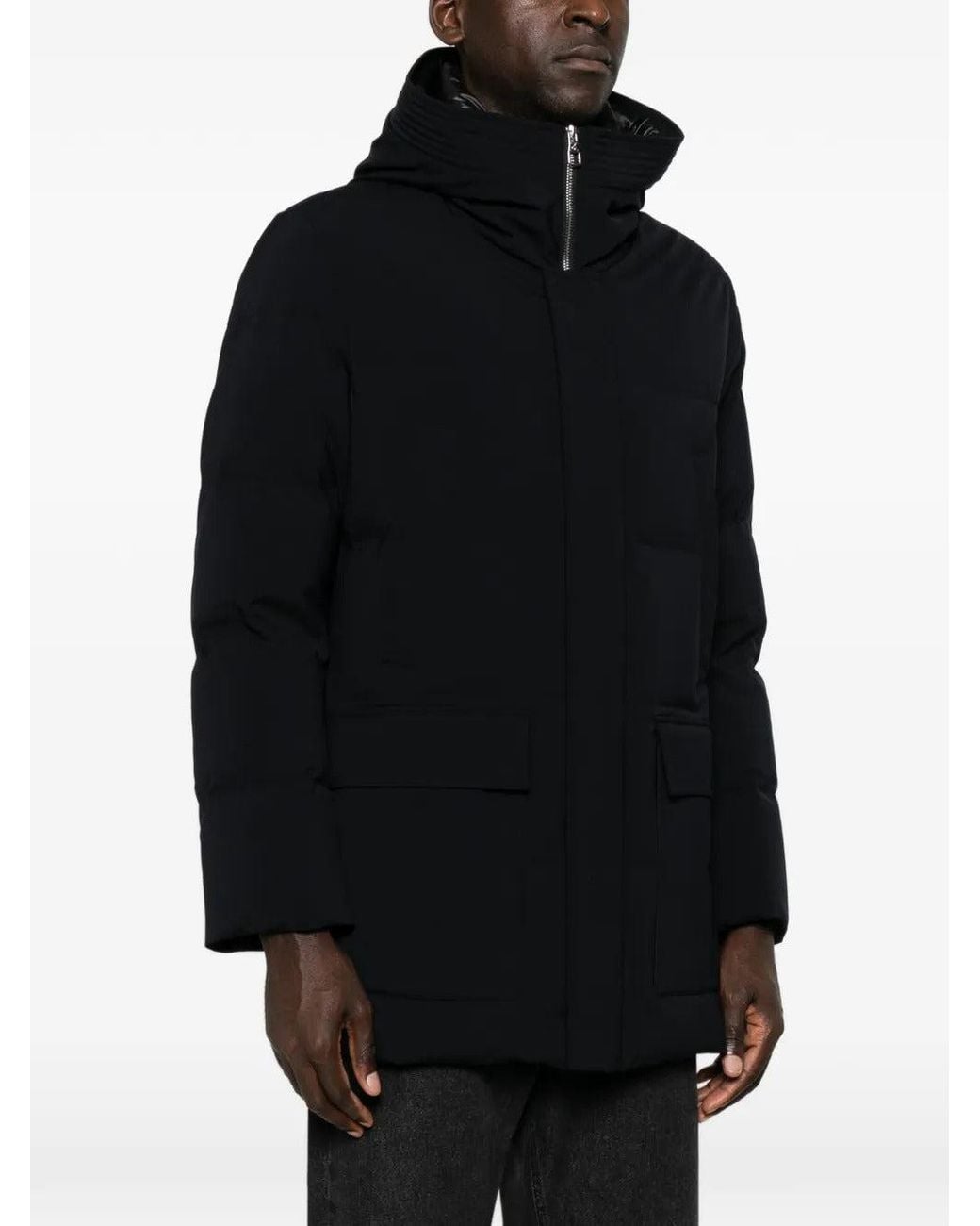 Montecore Black Padded Hooded Jacket for men