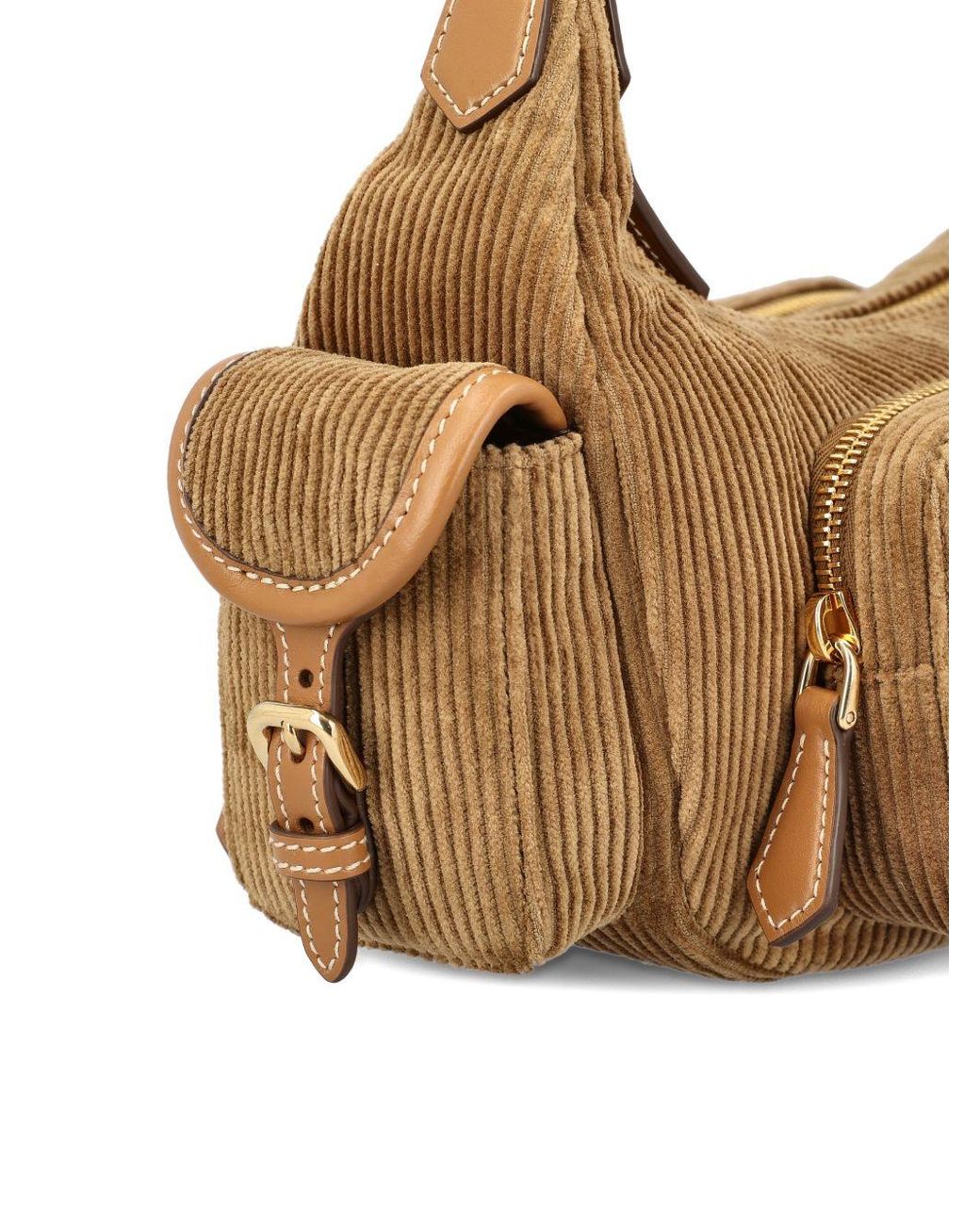 Miu Miu Metallic Pocket Velvet Shoulder Bag