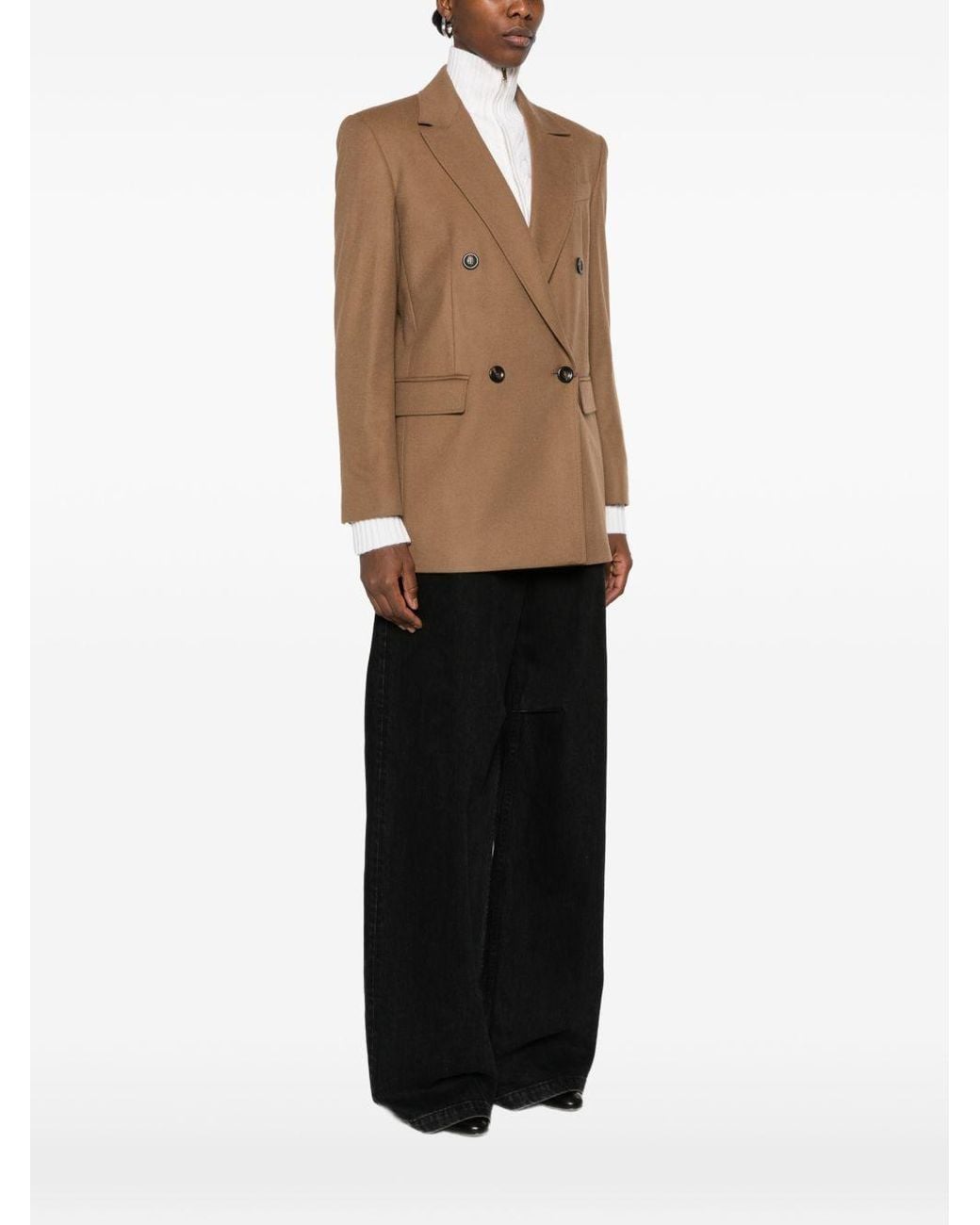 Max Mara Brown Wool Double-Breasted Jacket By