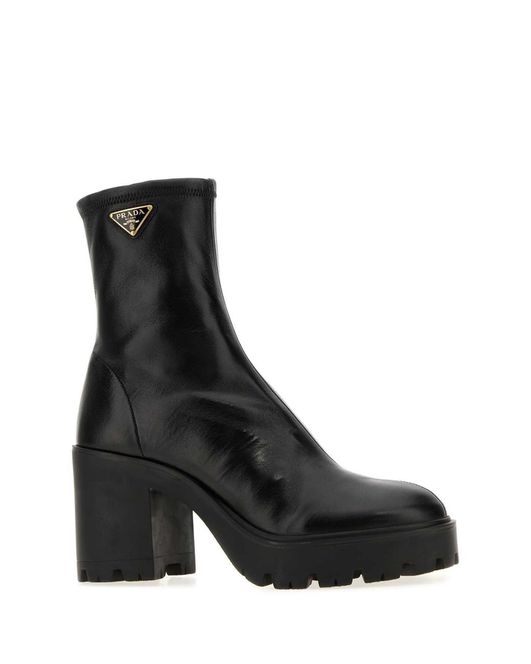 Prada Black Wool Ankle Boots