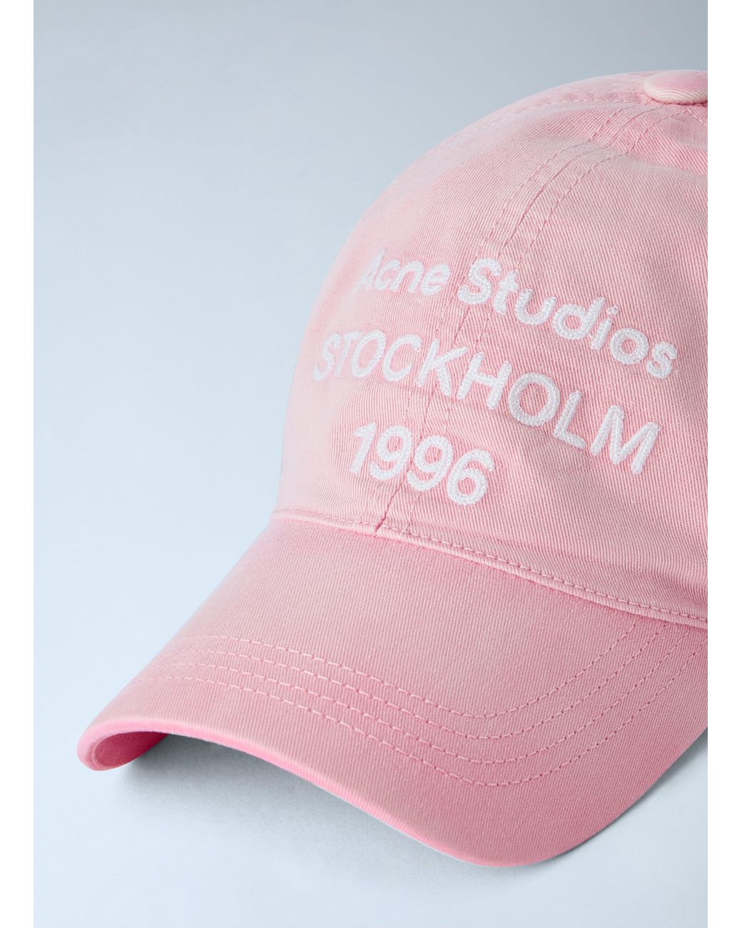 Acne Pink Washed Logo Cap