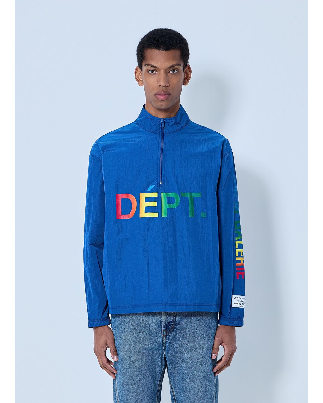 GALLERY DEPT. Blue Half-Zip Logo Pullover for men