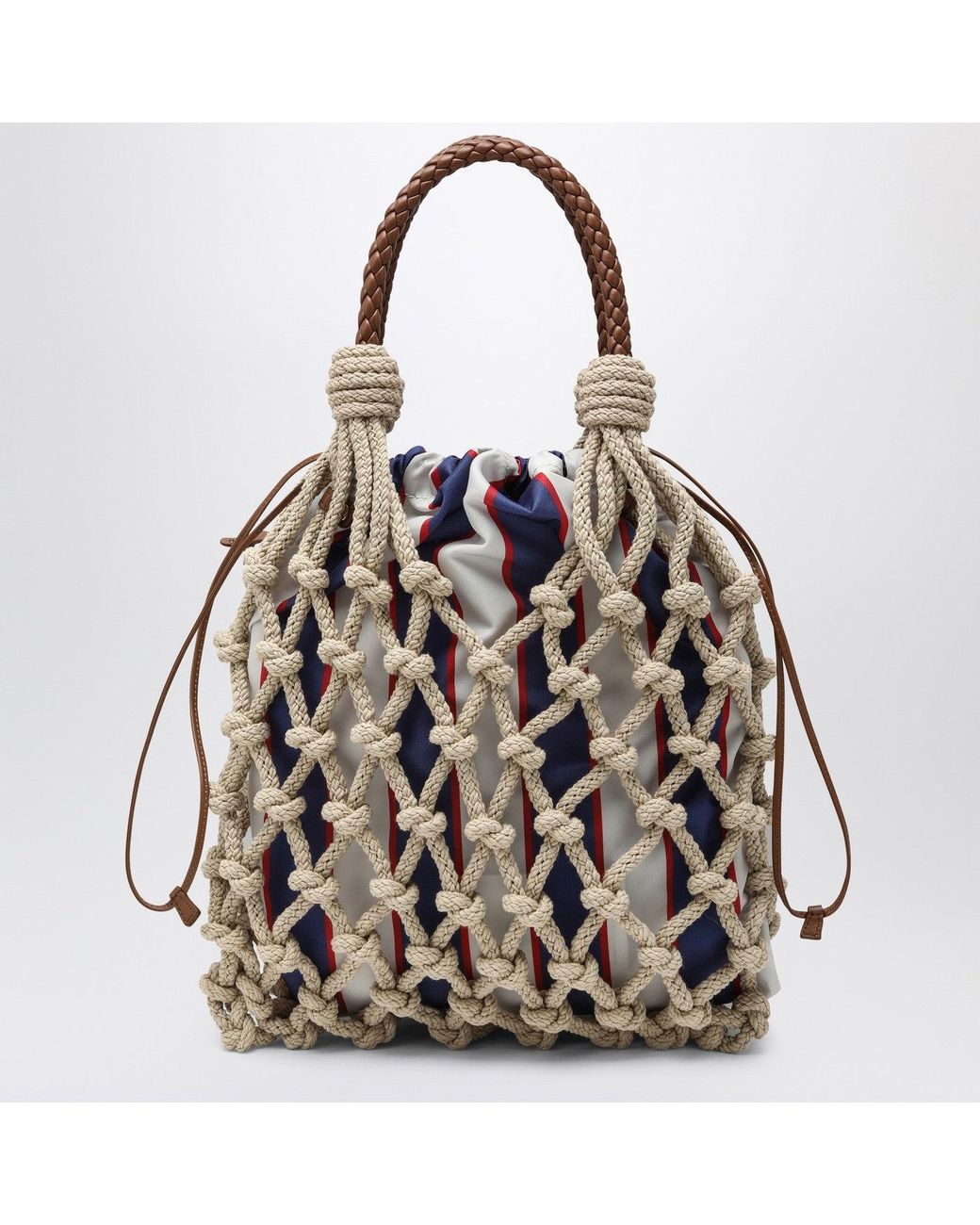 Prada Medium Noue Bag Rope/Royal in Pink | Lyst