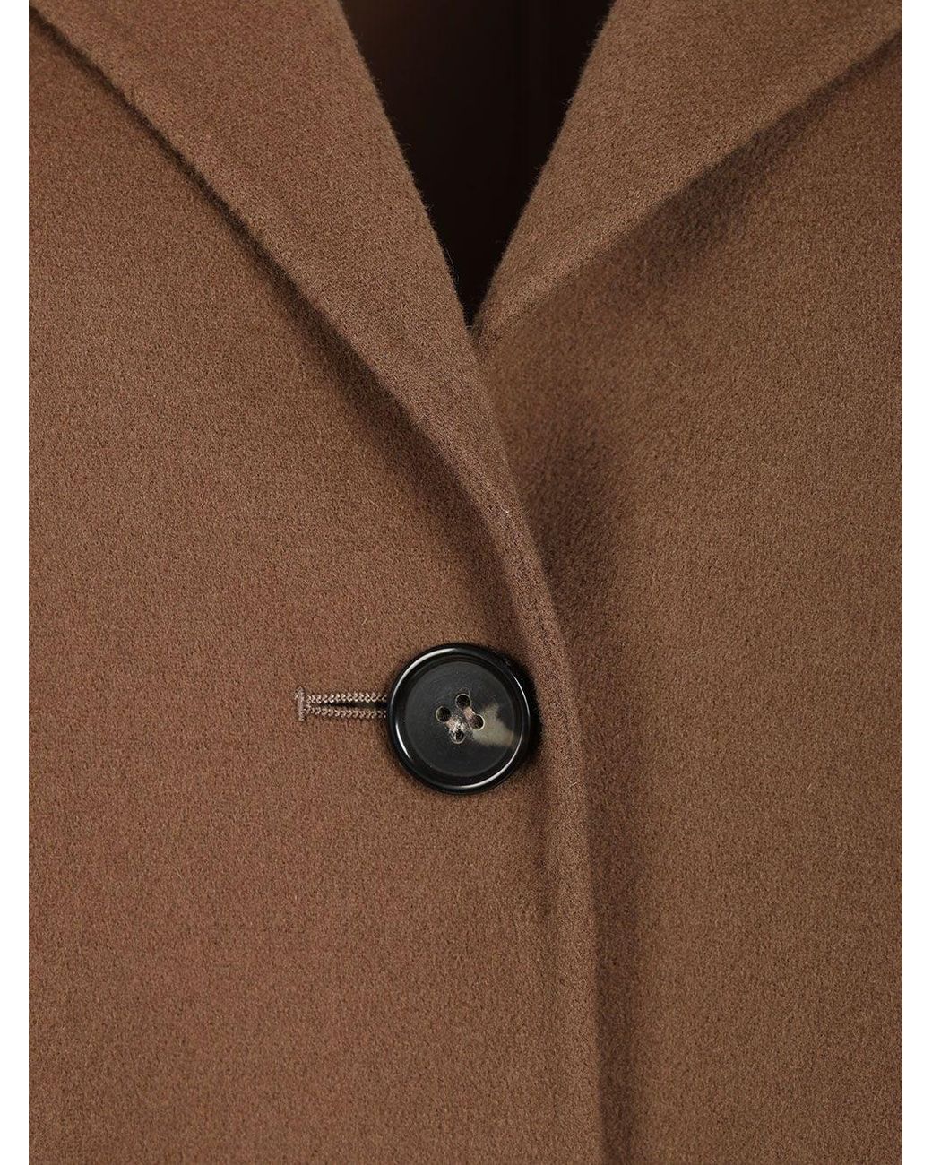 Max Mara Brown Single-Breasted Double Wool Jacket