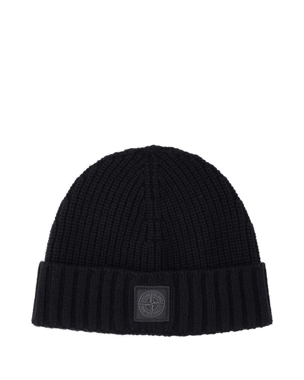 Stone Island Black Cashmere Ghost Hat for men