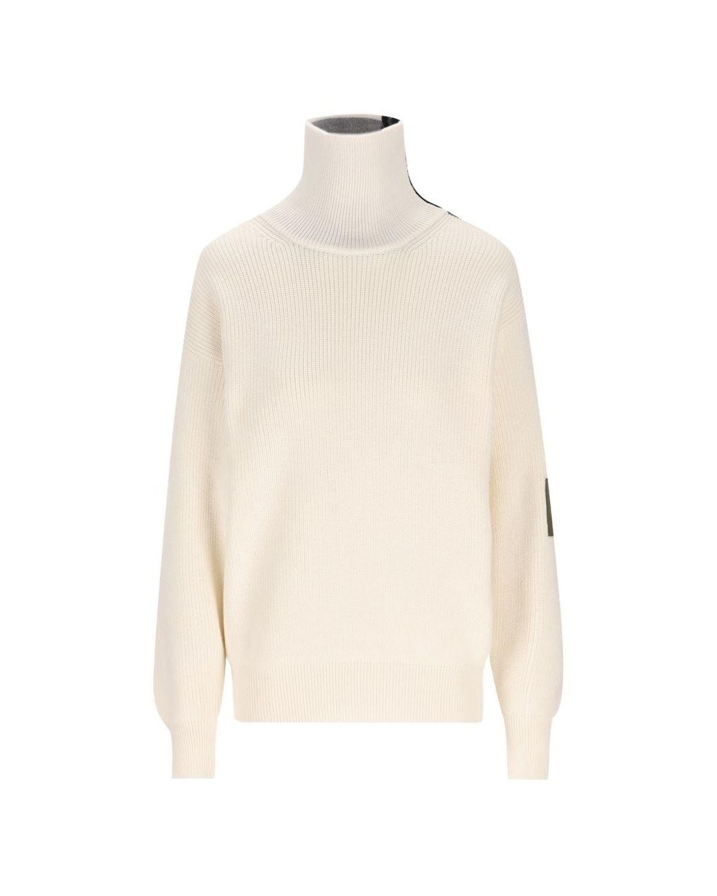 Loewe White Wool Halfzip Sweater