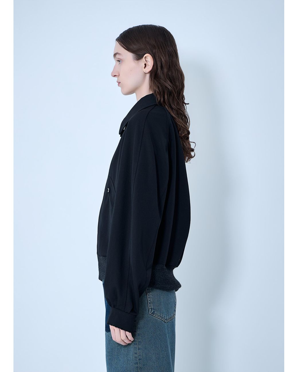 Maison Margiela Blue Zip-Front Wool-Blend Jacket