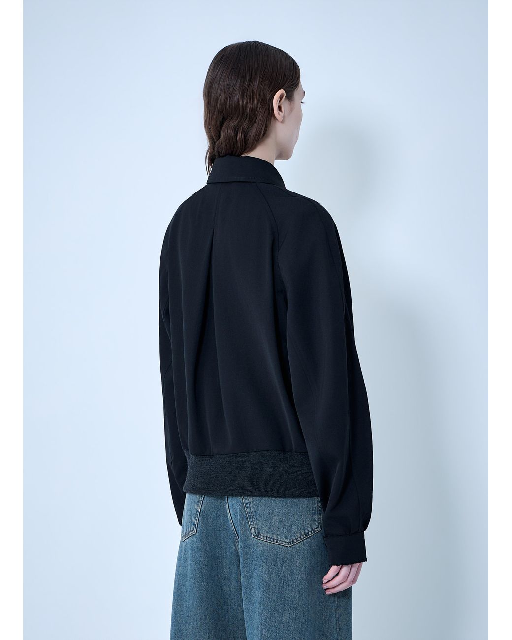 Maison Margiela Blue Zip-Front Wool-Blend Jacket