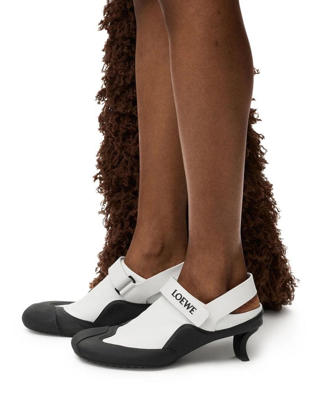 Loewe White Dive Slingbacks