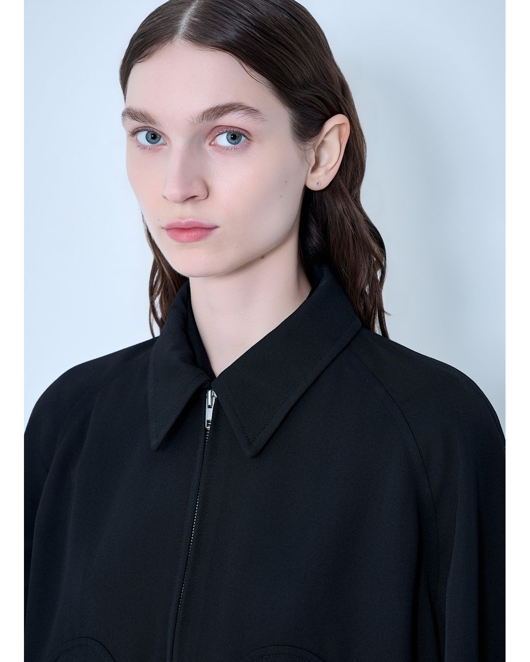 Maison Margiela Blue Zip-Front Wool-Blend Jacket
