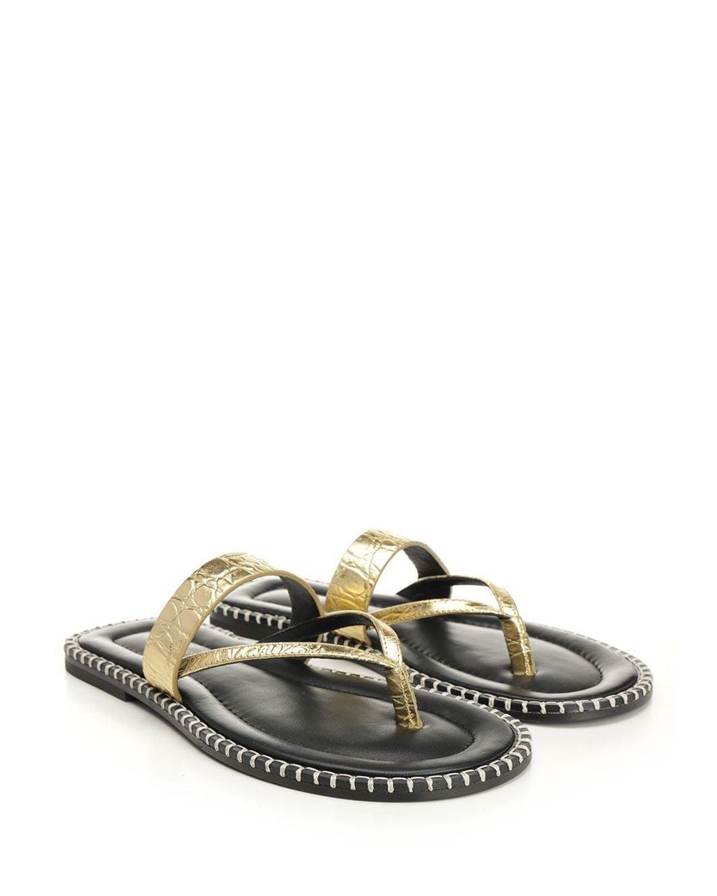 Dries Van Noten Multicolor Metallic Leather Flip-Flops