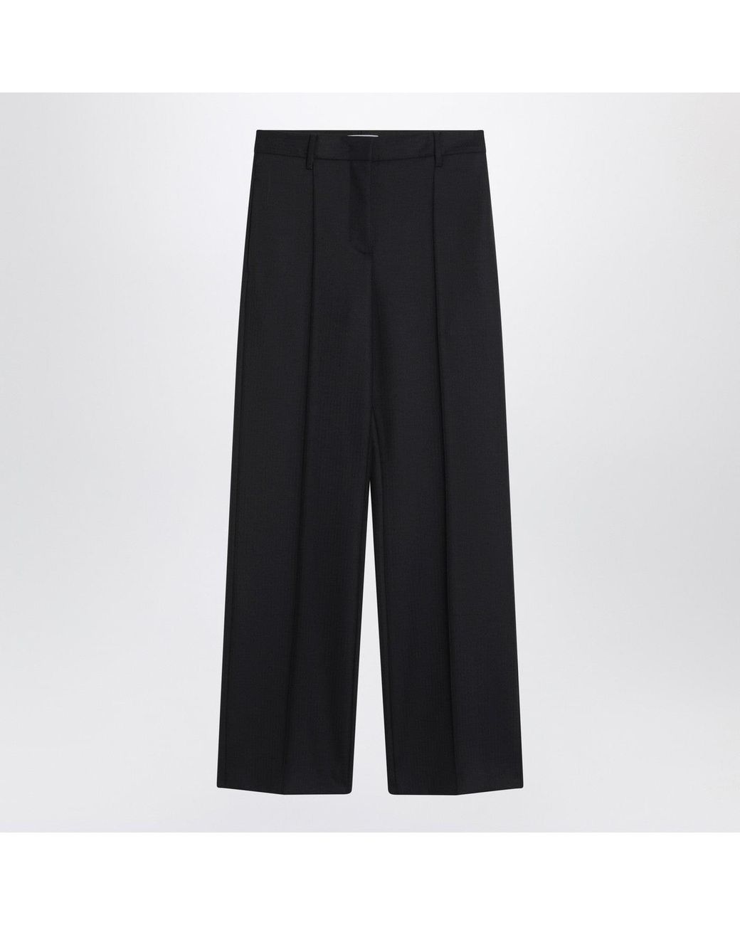 Prada Black Wool Wide Trousers