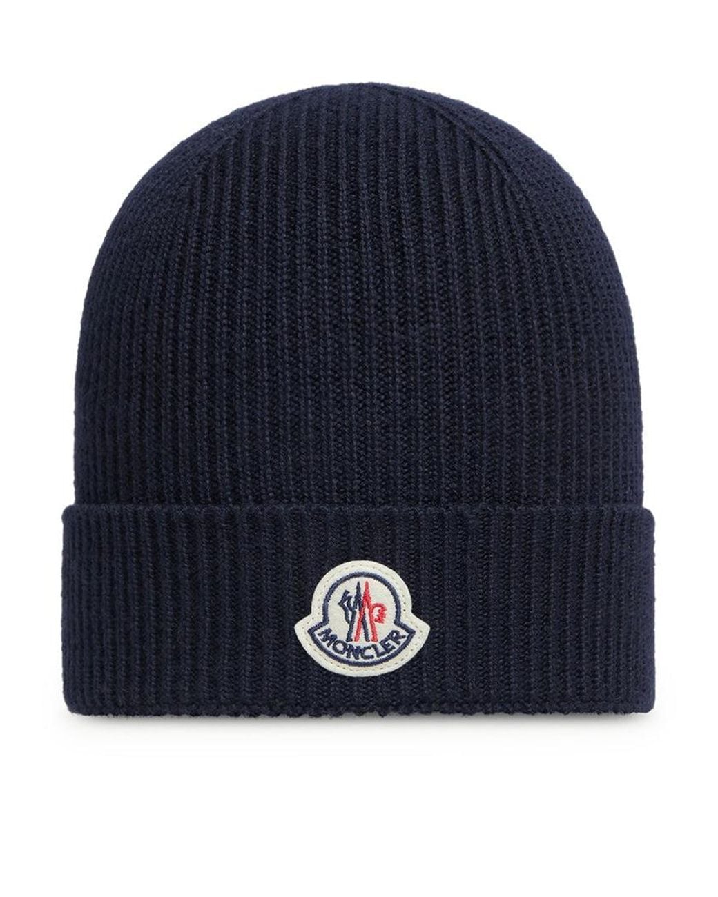 Moncler Blue Logo Wool Hat for men