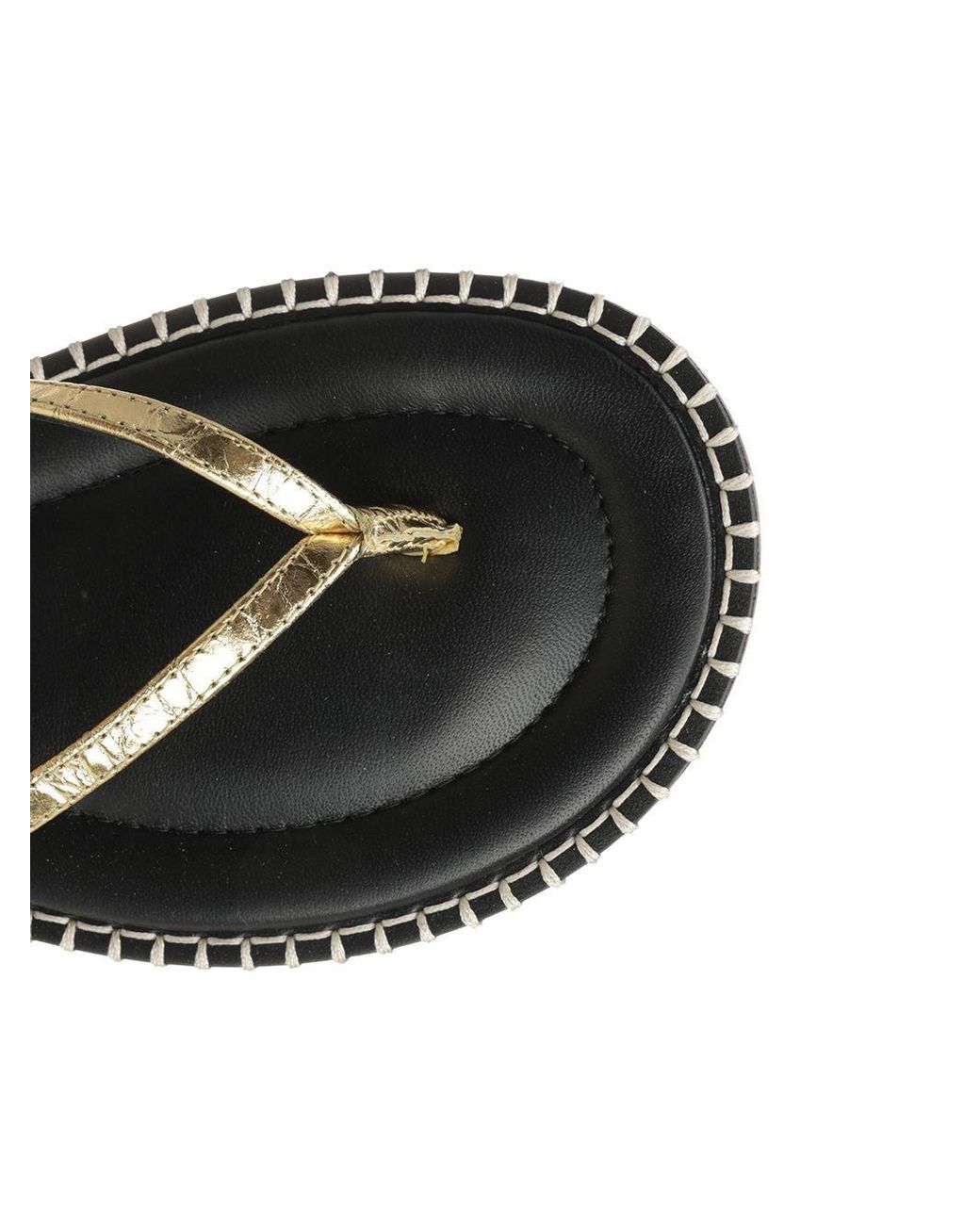 Dries Van Noten Multicolor Metallic Leather Flip-Flops