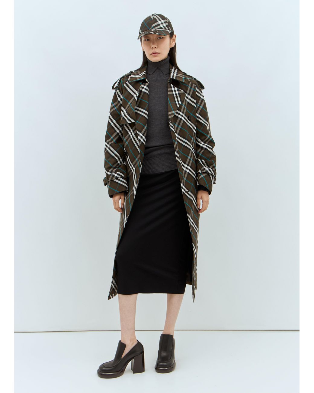 Burberry Gray Wool High Neck Sweater