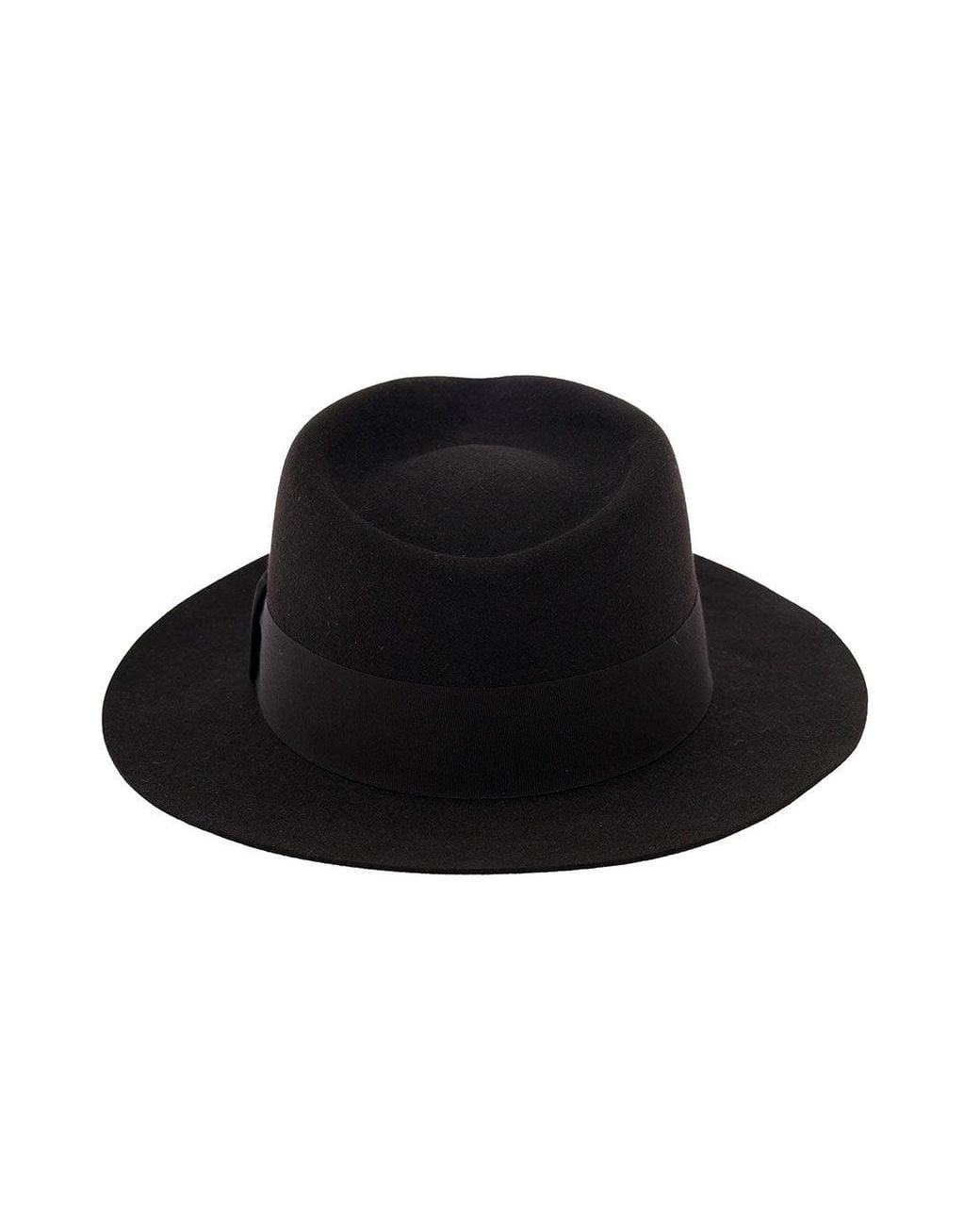Saint Laurent Black Fedora Hat With Engraved Logo