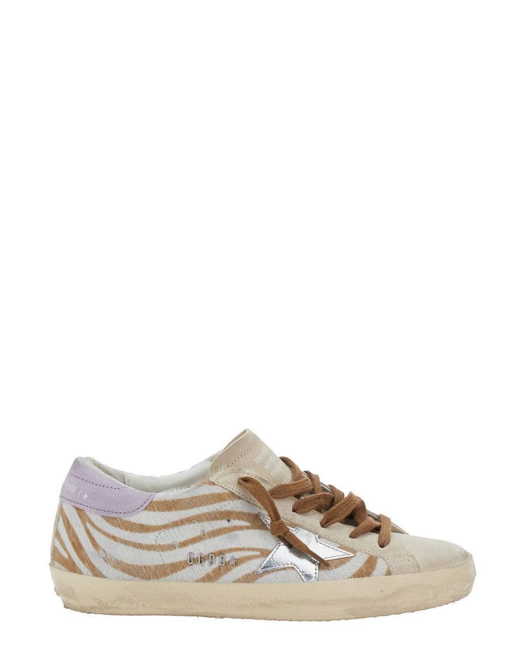 Golden Goose 'Superstar' Low Top Sneakers With Glittered