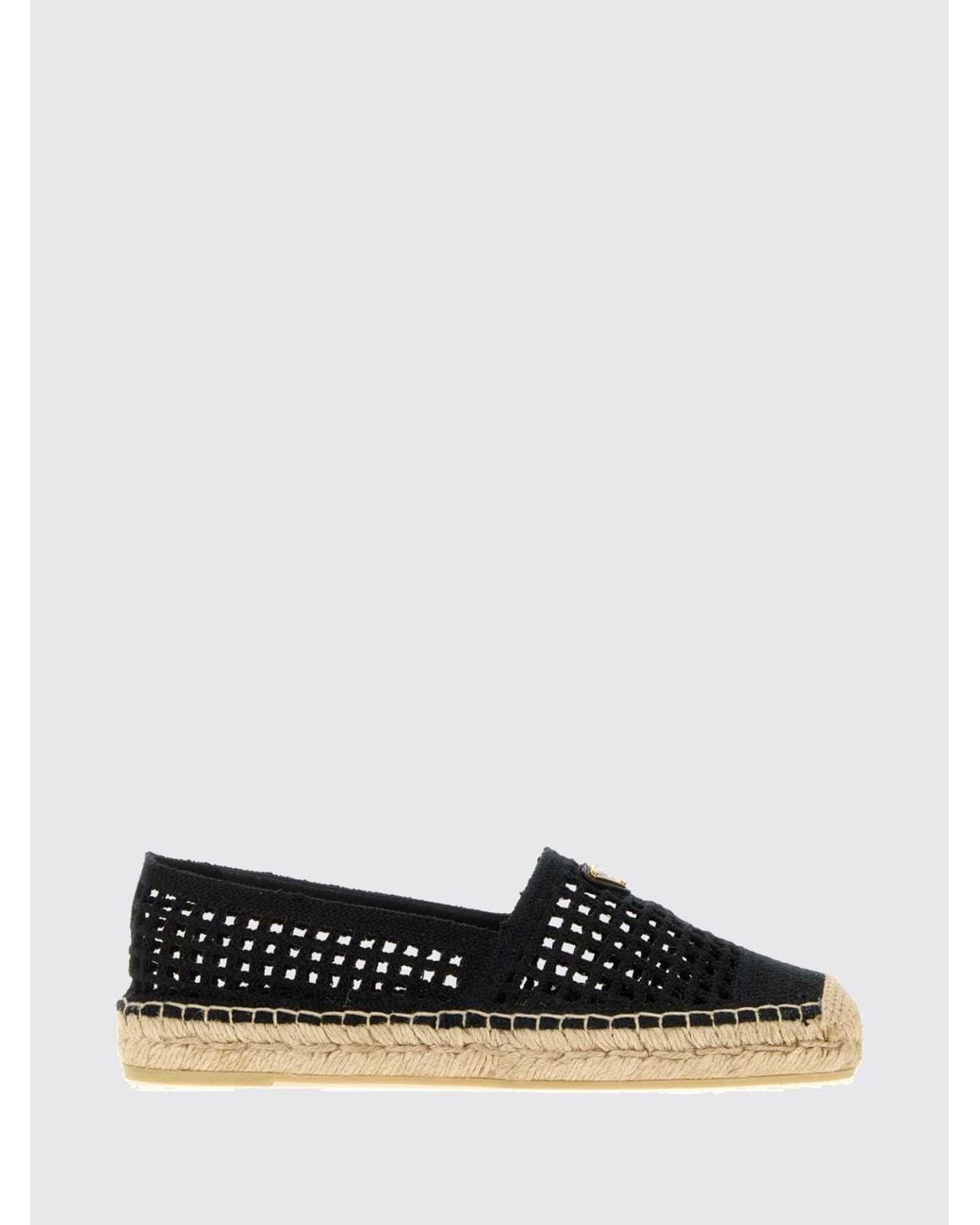 Prada White Crochet Cotton Espadrilles