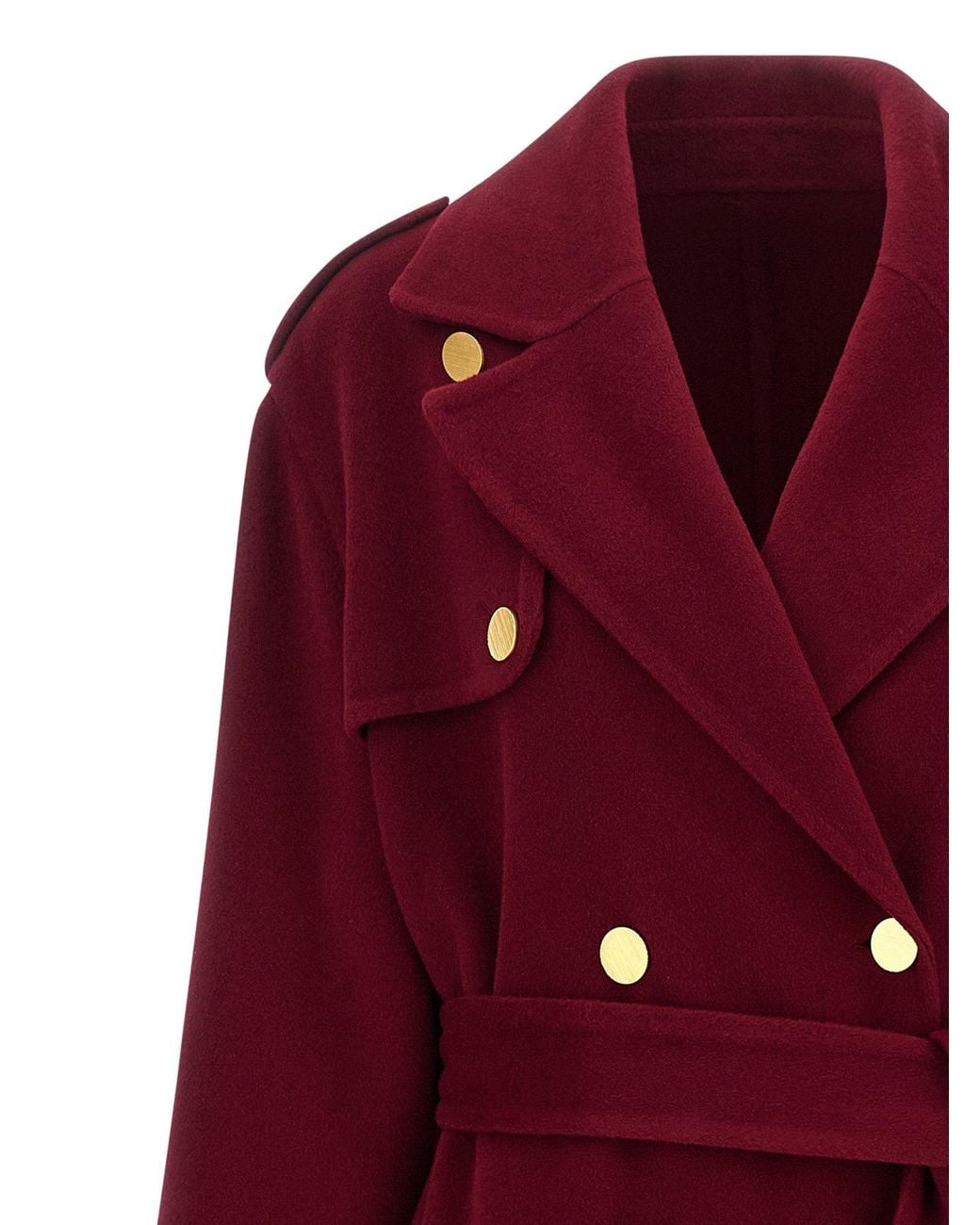 Alberta Ferretti Red Long Wool Coat
