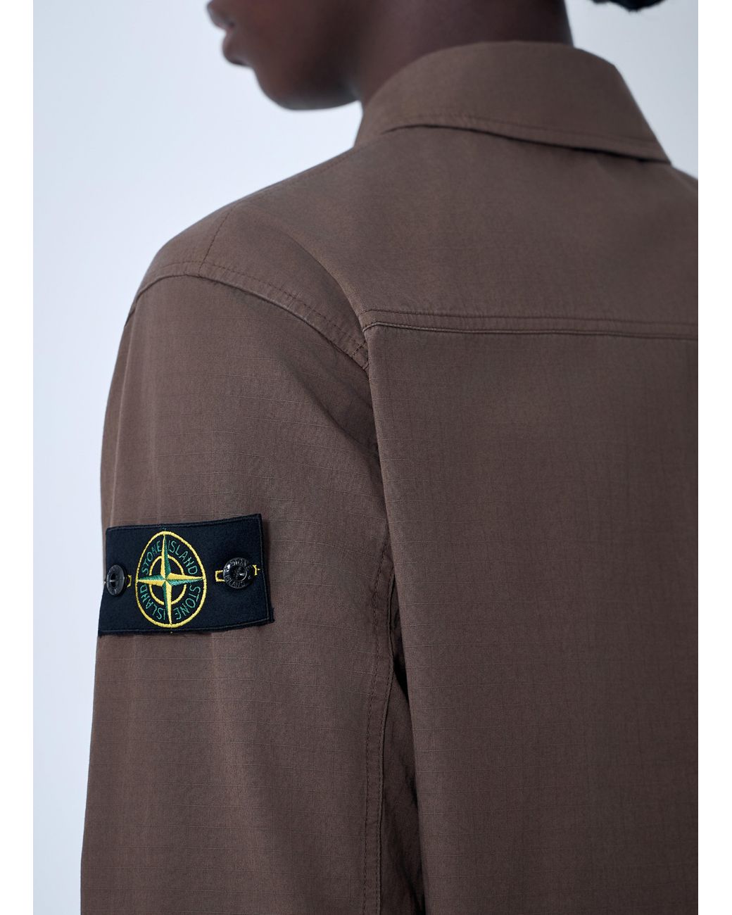 Stone Island Brown Logo Patch Jacket for men