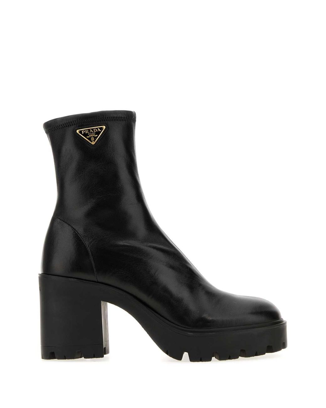 Prada Black Wool Ankle Boots