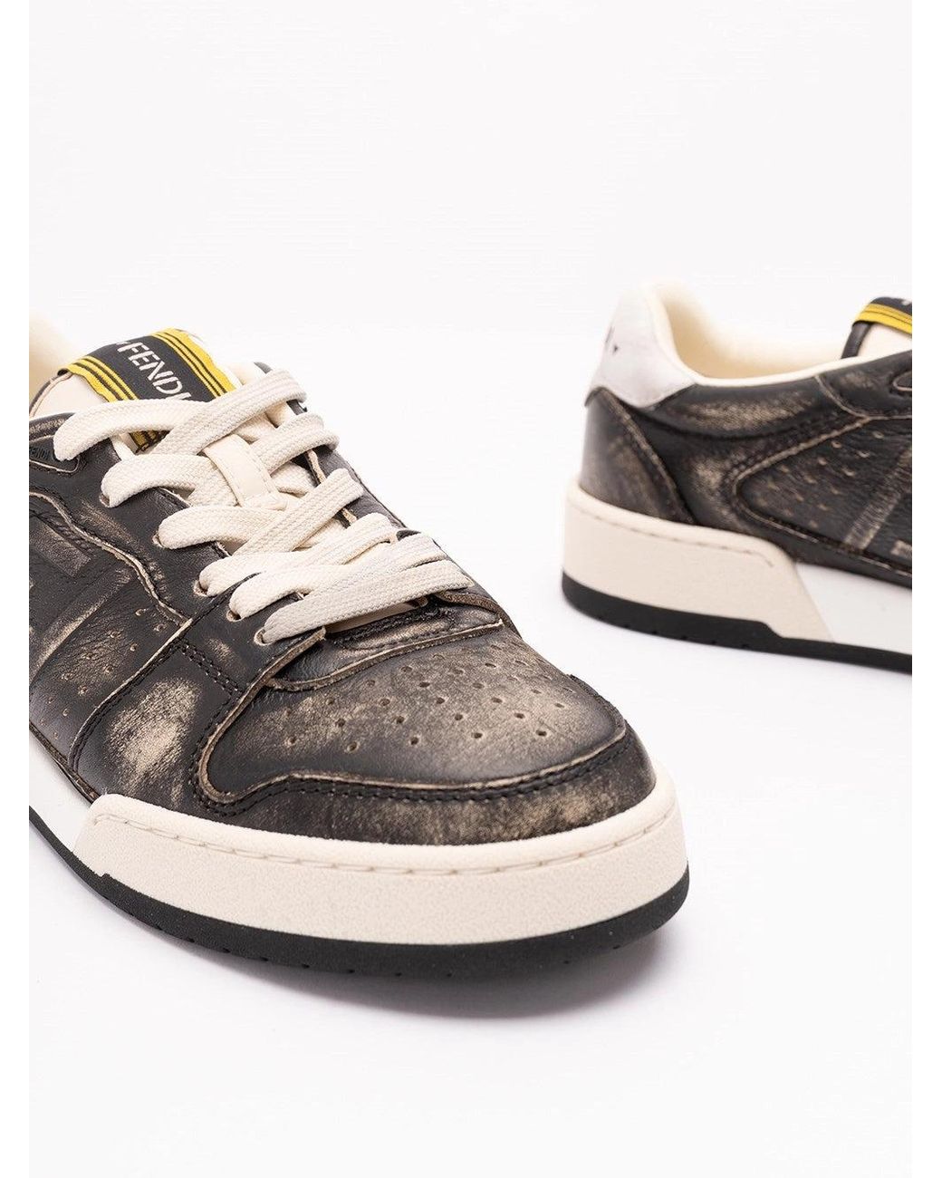 Fendi White 'Match' Sneakers
