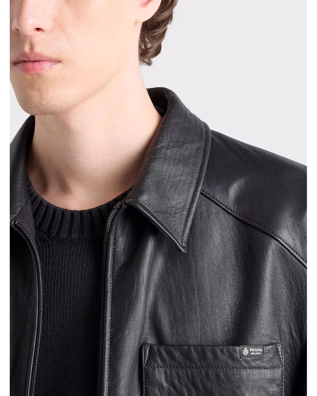 Prada Black Leather Jacket for men