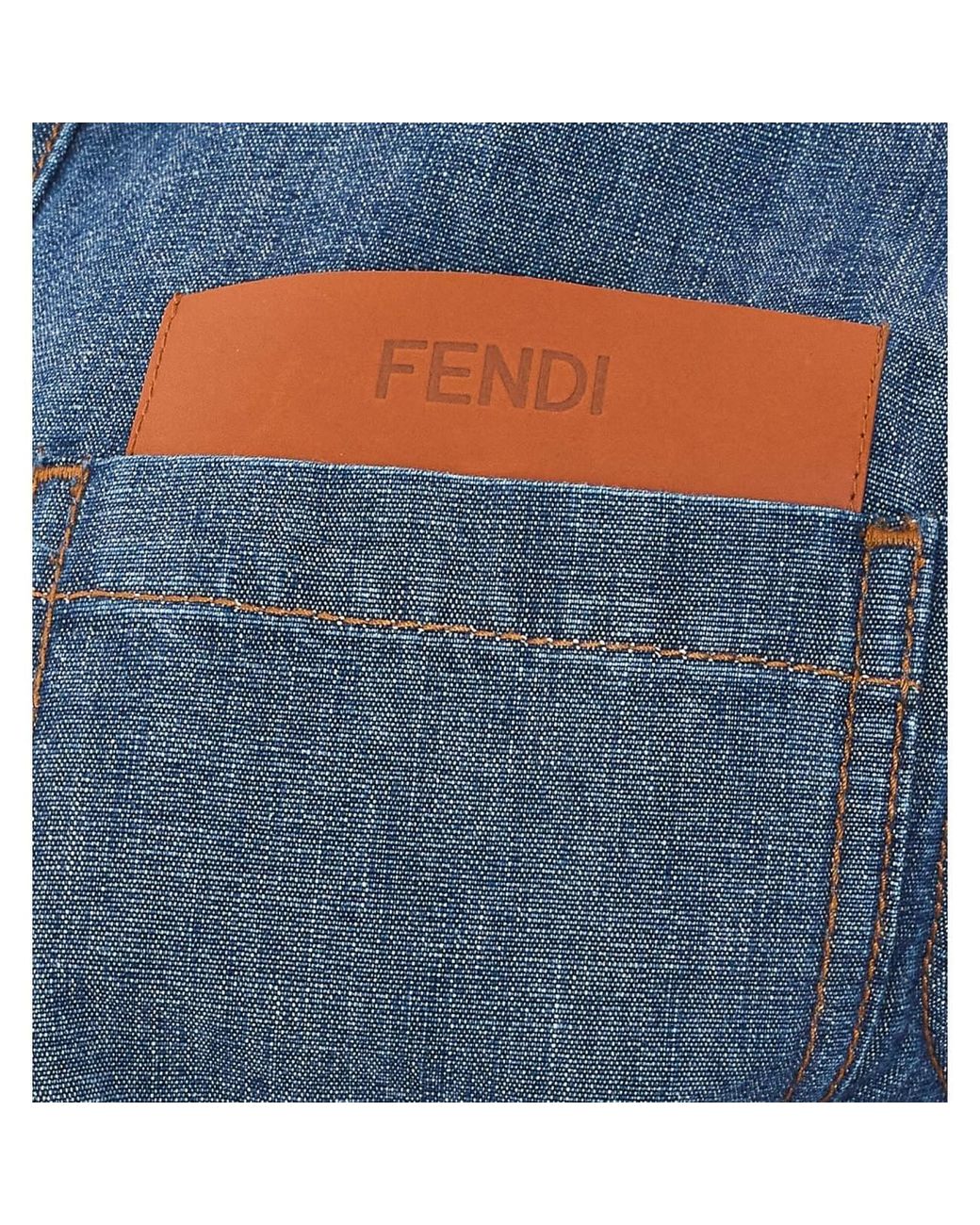 Fendi Blue Denim Dress With Maxi Patch