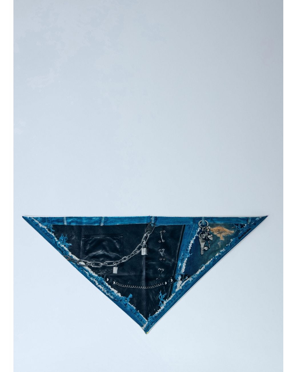 Acne Blue Printed Silk Scarf