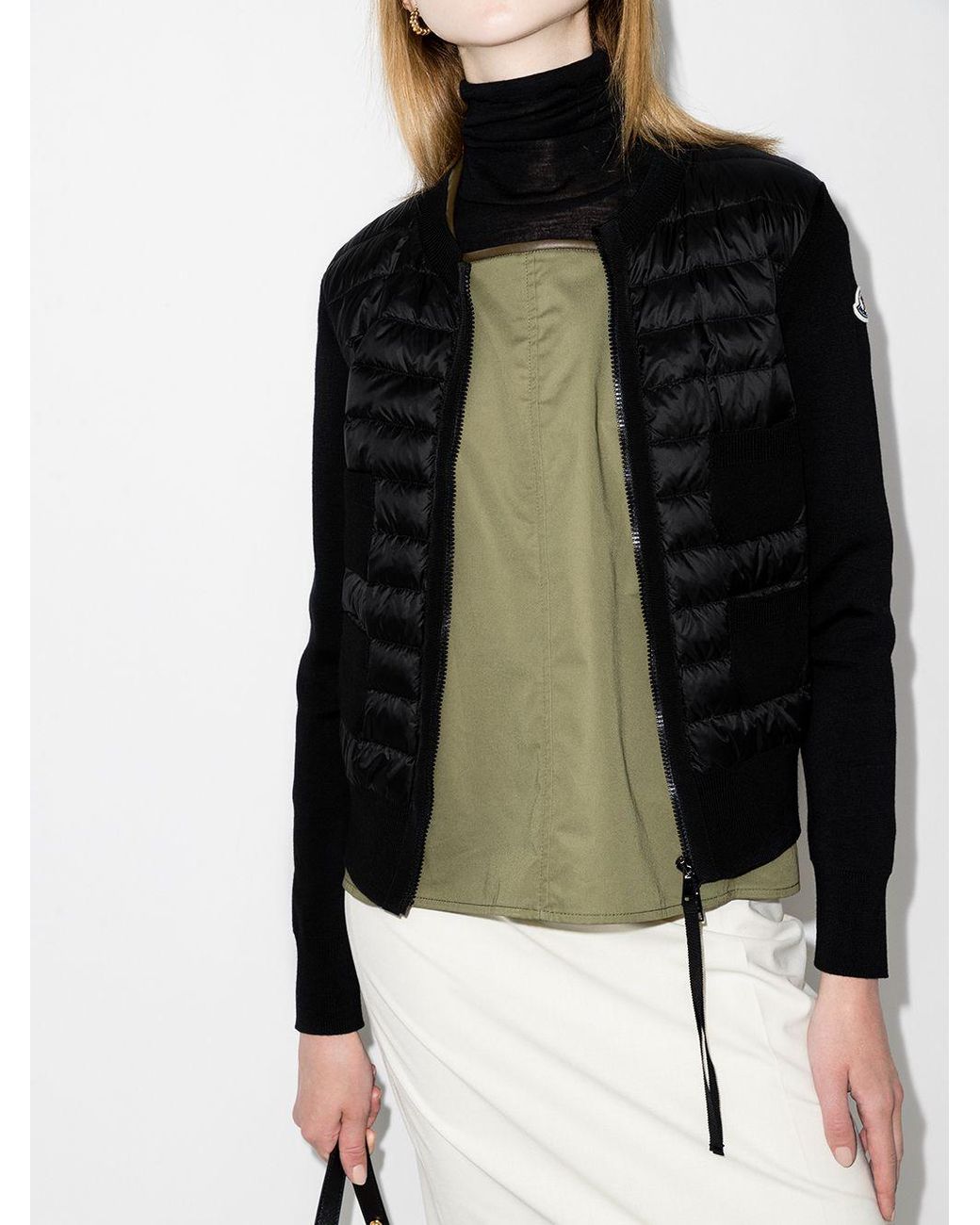 Moncler Black Padded Cardigan