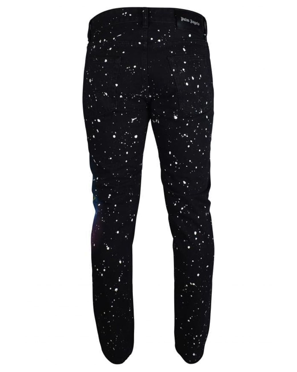 Palm Angels Black Distressed Graphic Print Jeans