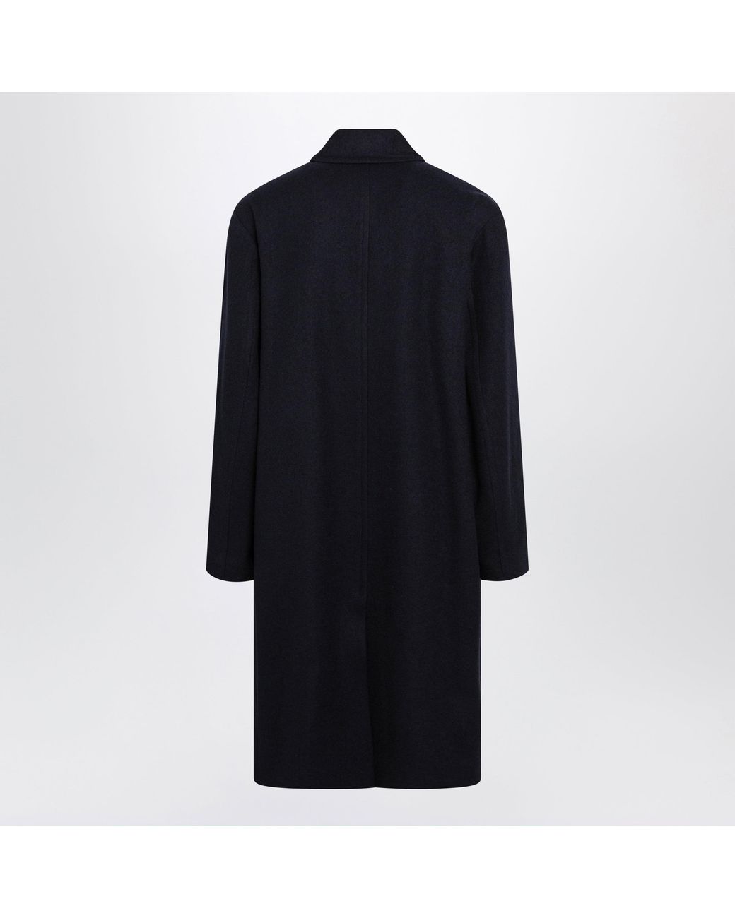 Dries Van Noten Blue Single-Breasted Wool Coat for men