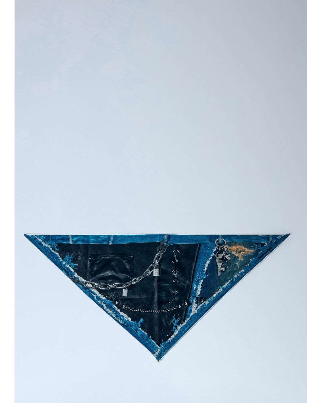 Acne Blue Printed Silk Scarf