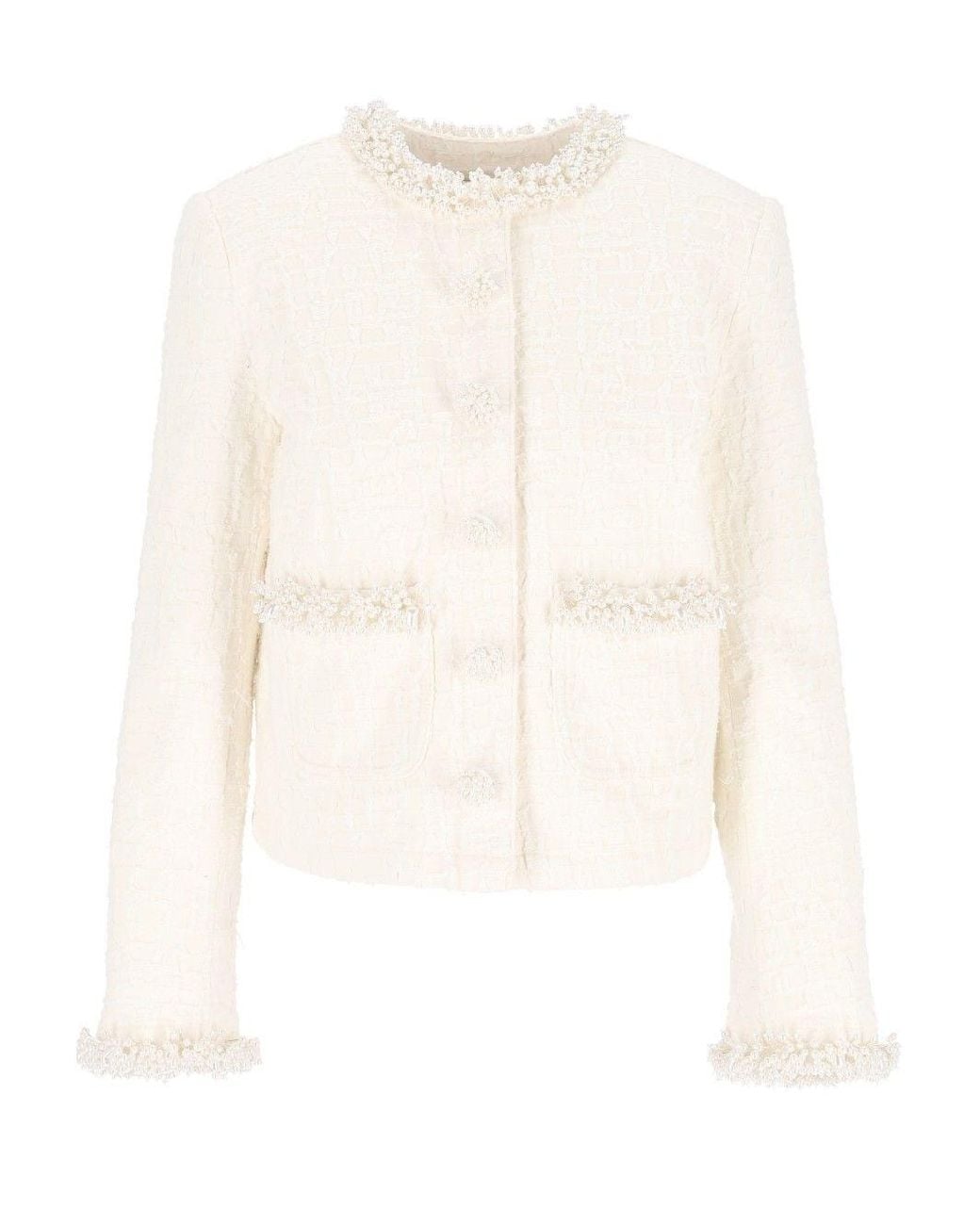 Self-Portrait White Denim Jacket