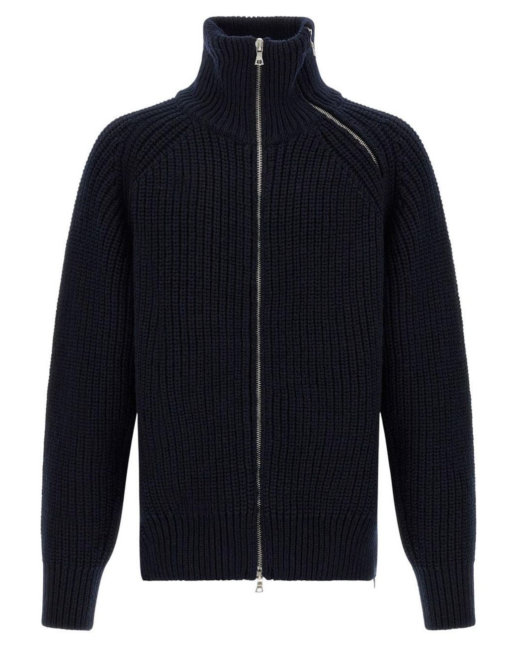 Dries Van Noten Monty Full-Zip Turtleneck Sweater in Blue for Men