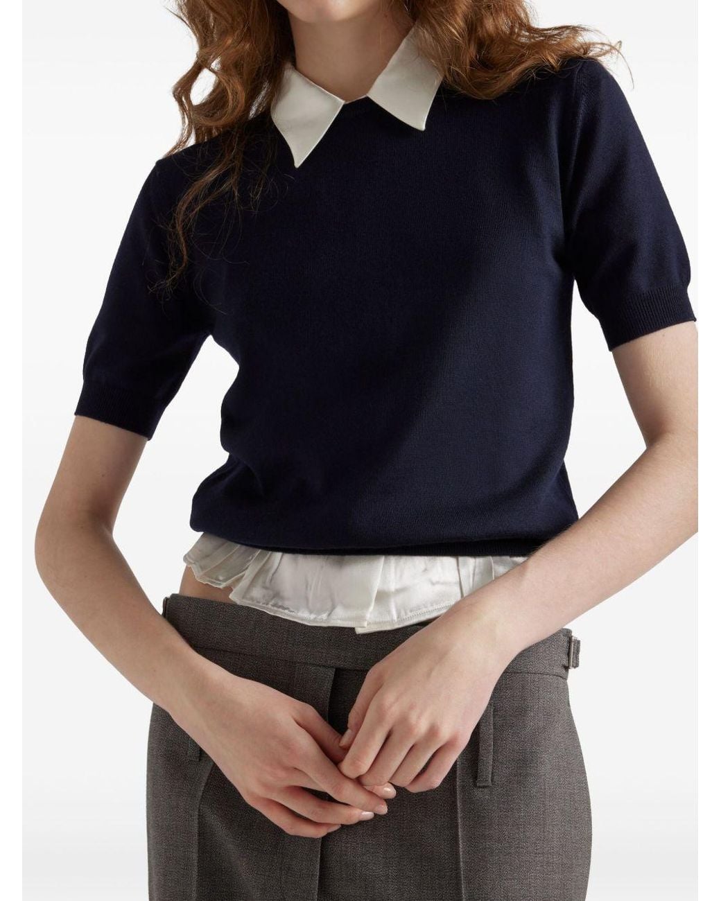 Prada Blue Wool T-Shirt