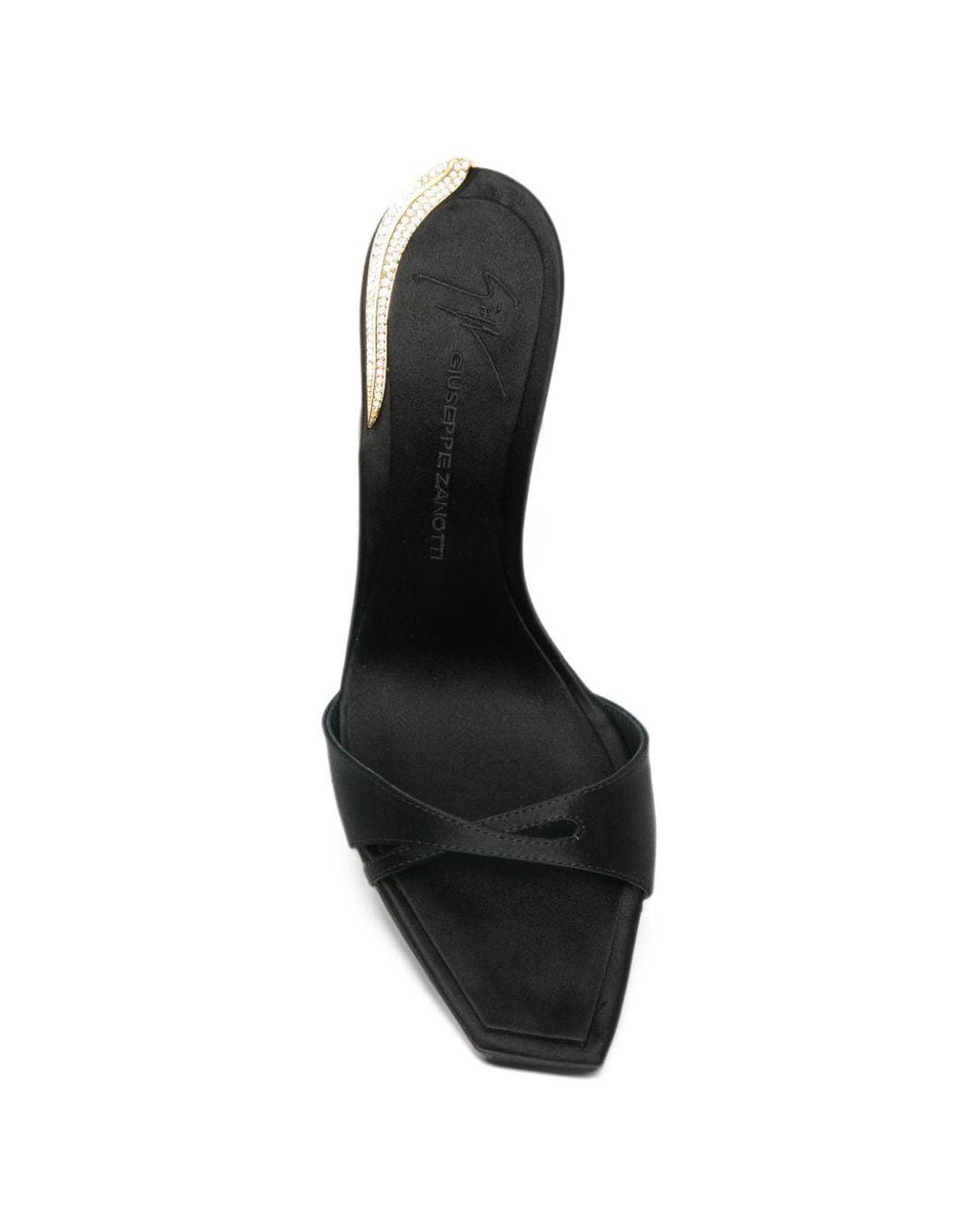 Giuseppe Zanotti Black Satin Heel Mules
