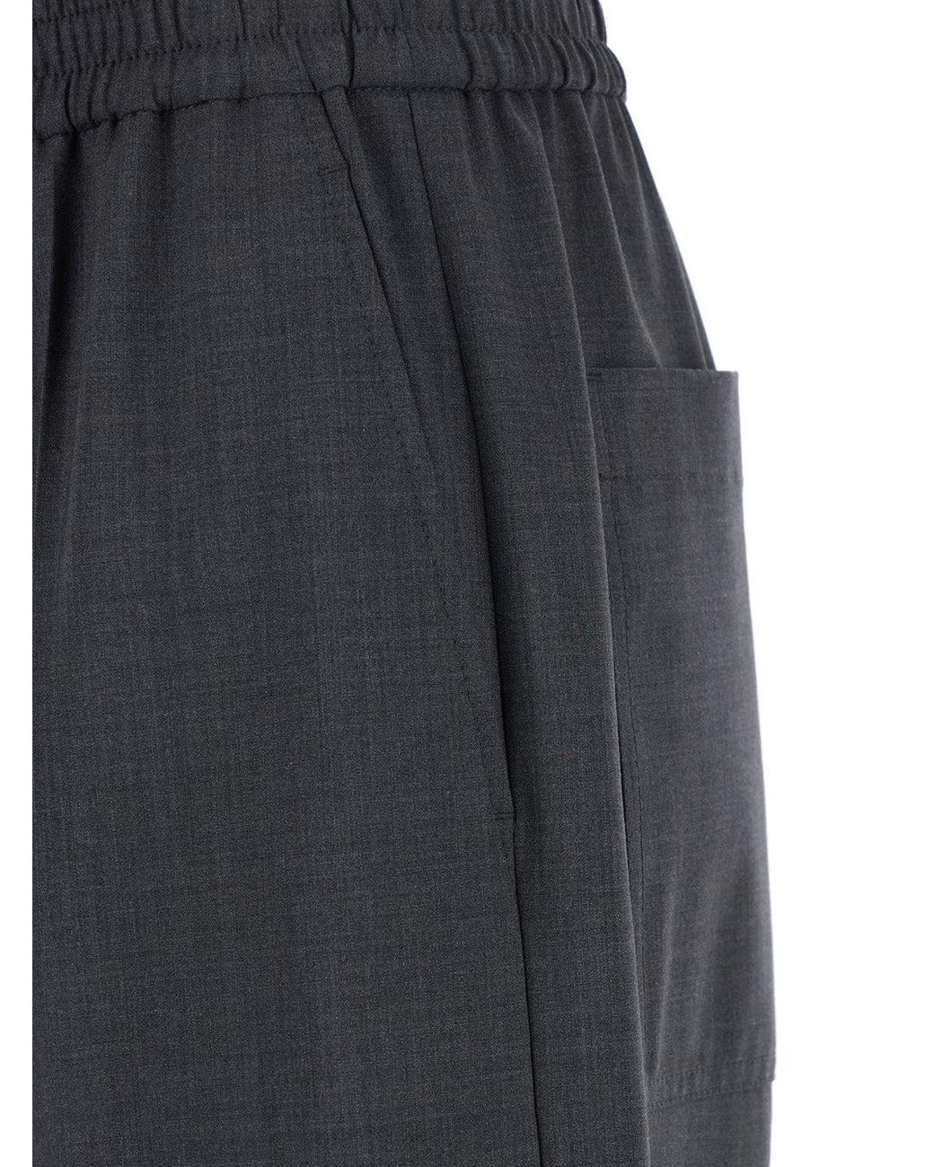Brunello Cucinelli Blue Pants With Elastic Waist for men